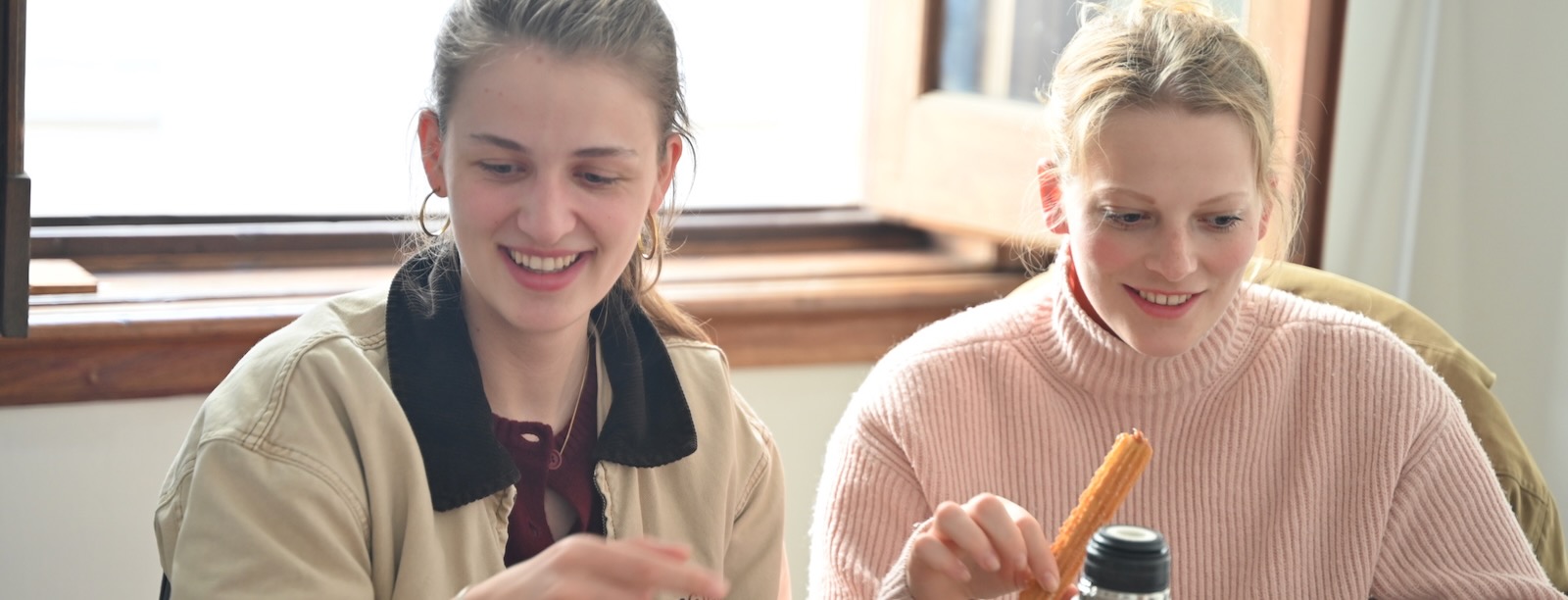 Students enjoying mate drink after spanish class