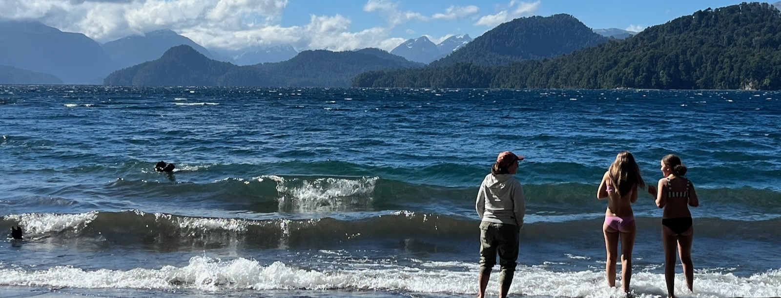 people looking at lake around Bariloche