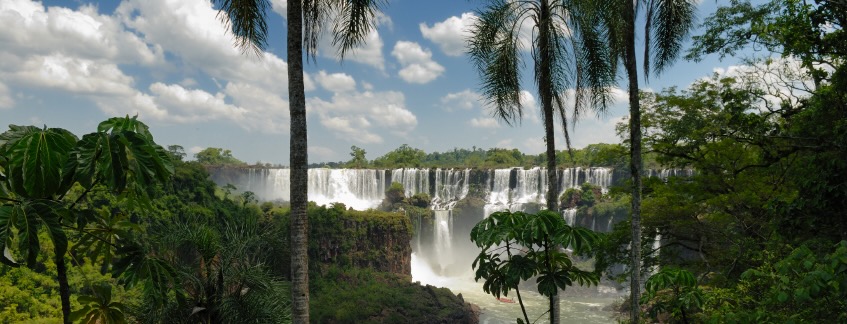 View of Iguazu falls in northern Argentina